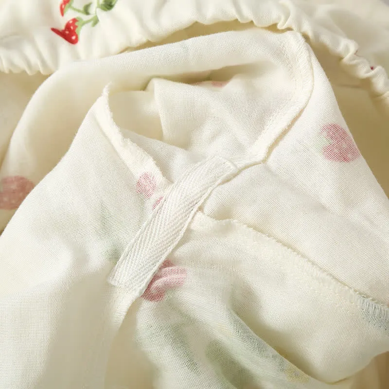 Pyjama-Set aus Baumwollgaze mit Erdbeerdruck