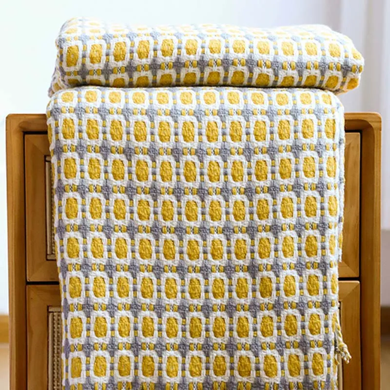 Ownkoti Gestrickte Sofadecke Couchdecke mit Quasten