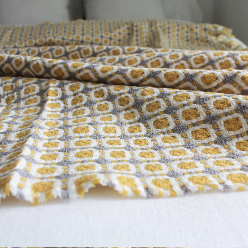 Ownkoti Gestrickte Sofadecke Couchdecke mit Quasten