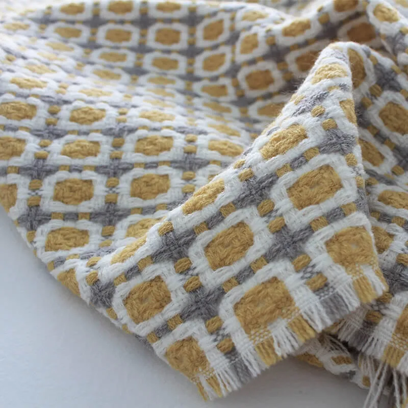 Ownkoti Gestrickte Sofadecke Couchdecke mit Quasten