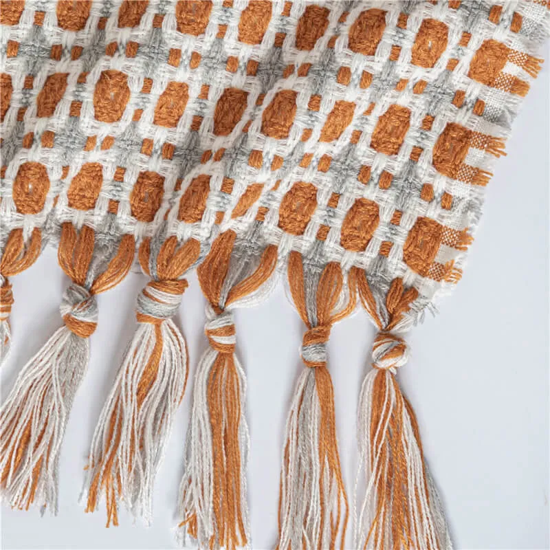 Ownkoti Gestrickte Sofadecke Couchdecke mit Quasten