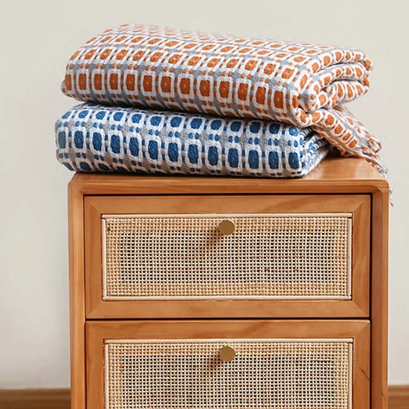 Ownkoti Gestrickte Sofadecke Couchdecke mit Quasten