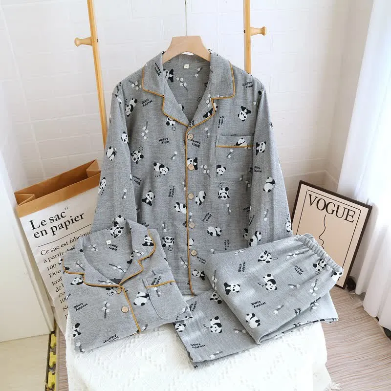 Süßes Pyjama-Set aus Baumwolle mit Panda-Motiv