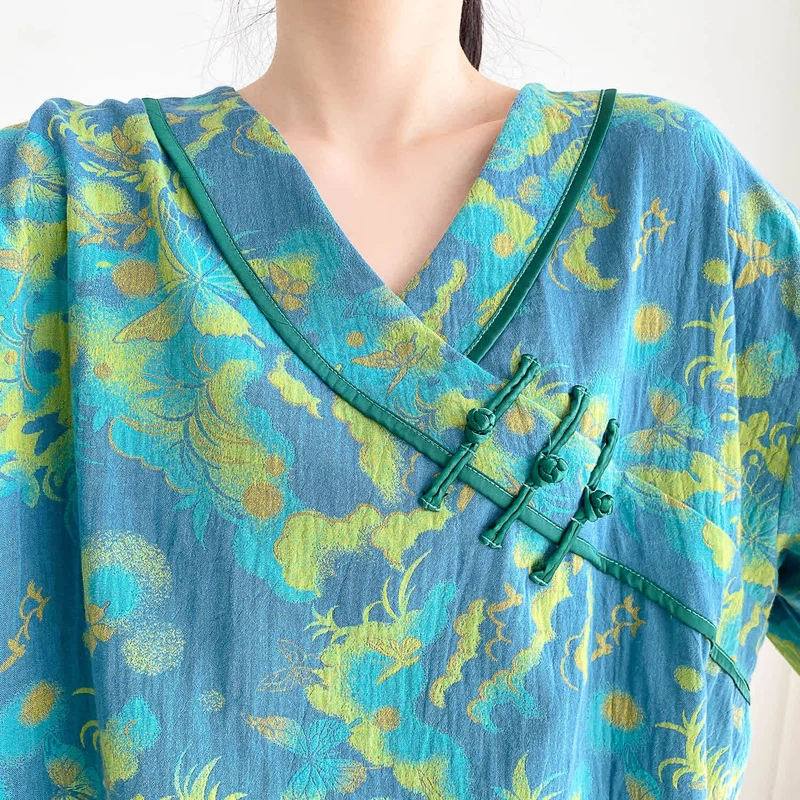Pyjama-Set aus heller Baumwollgaze in Übergröße