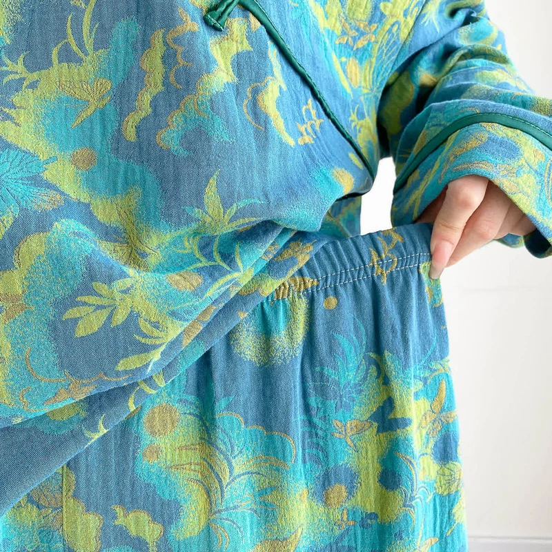 Pyjama-Set aus heller Baumwollgaze in Übergröße