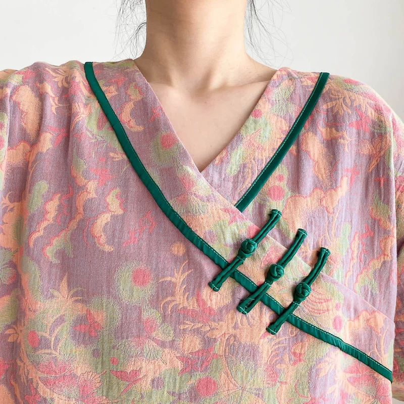 Pyjama-Set aus heller Baumwollgaze in Übergröße