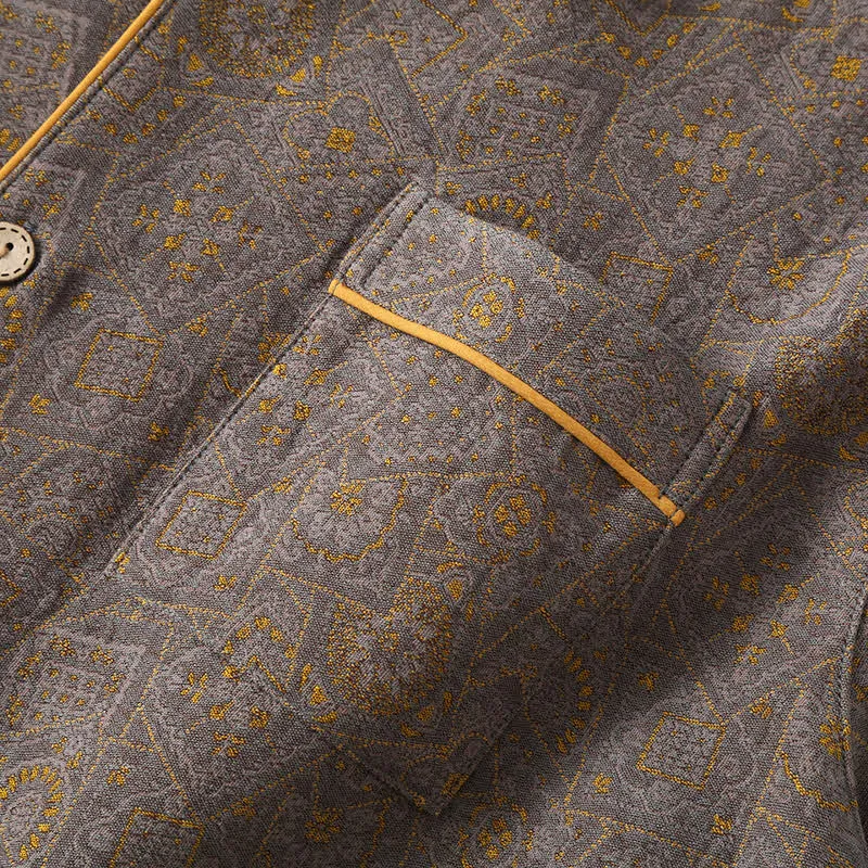Neutrales doppellagiges Pyjama-Set aus Baumwollgaze