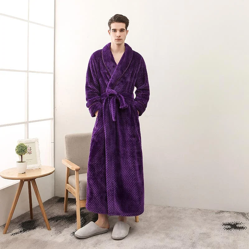 Ownkoti Puffy Fleece Pyjama Langer Bademantel