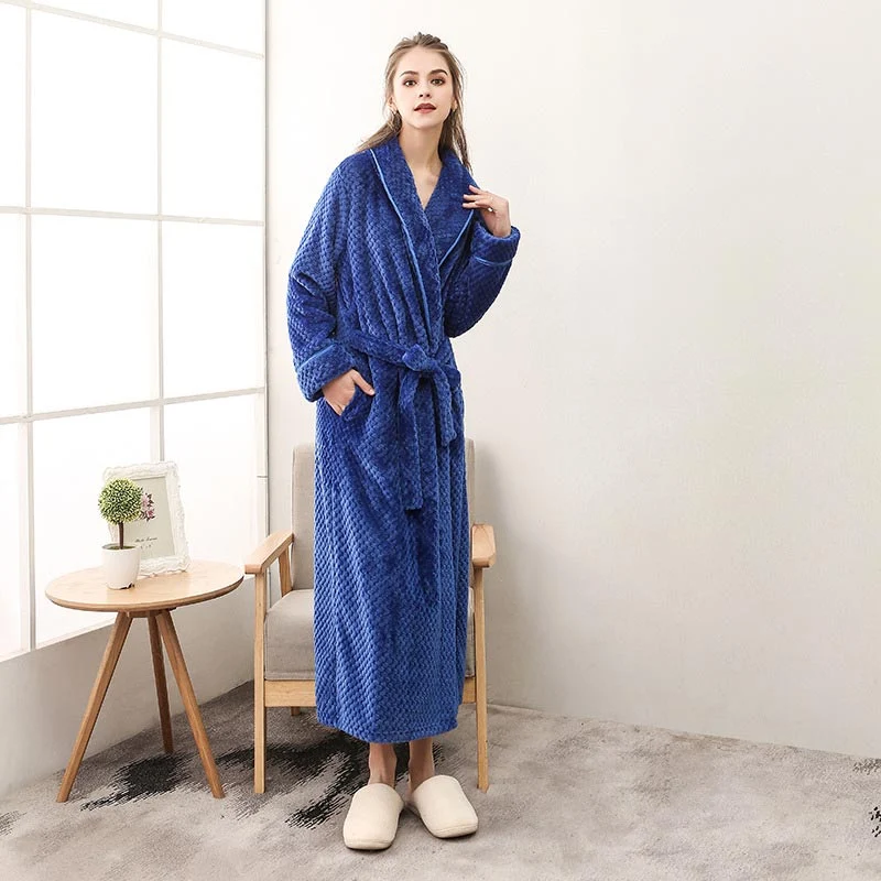Ownkoti Puffy Fleece Pyjama Langer Bademantel