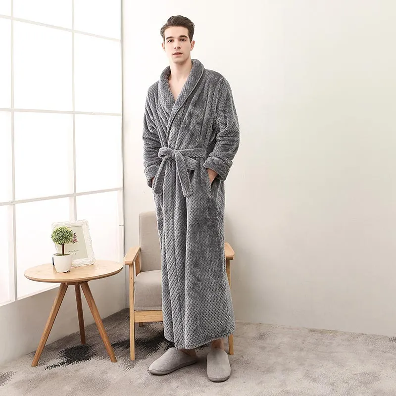 Ownkoti Puffy Fleece Pyjama Langer Bademantel