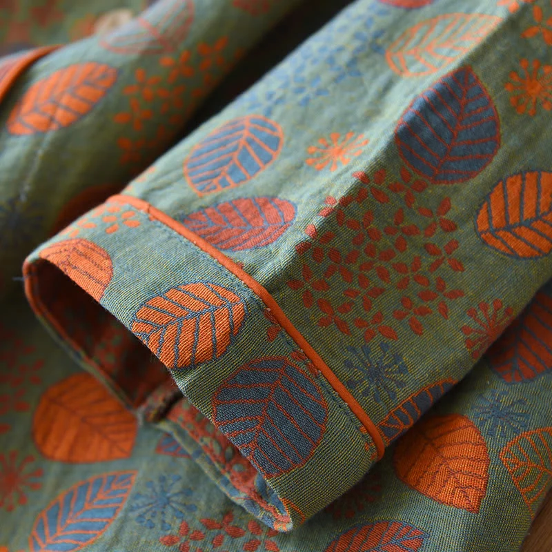 Loungewear-Set aus blattgrünem Baumwollgaze