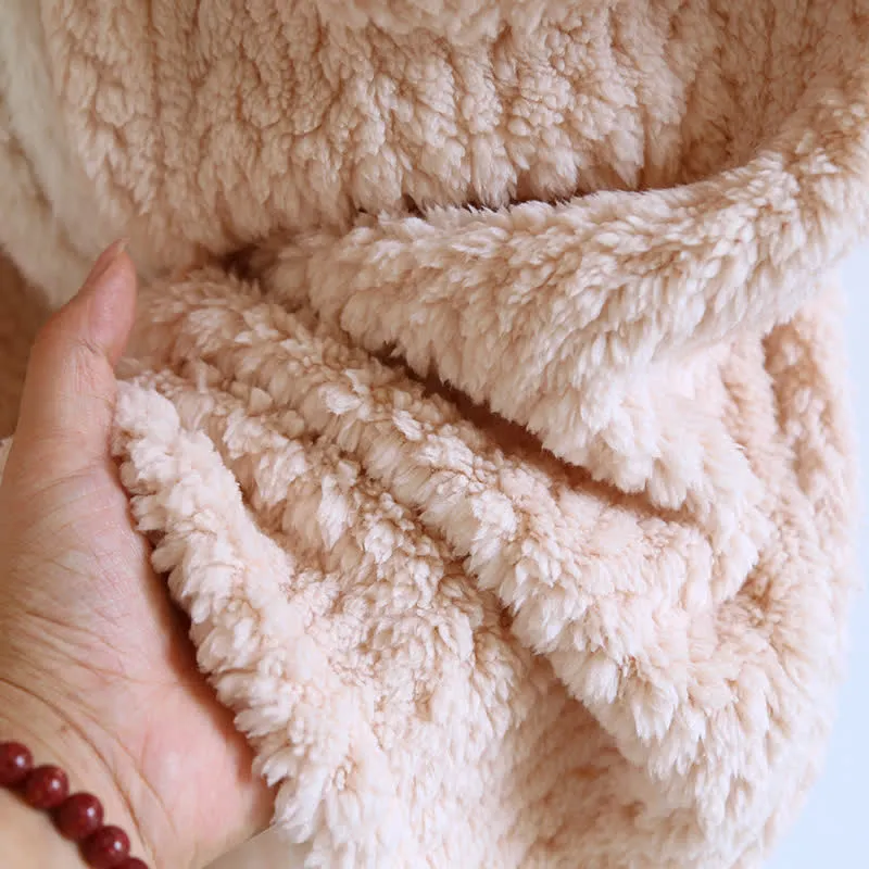 Nachthemd aus Fleece mit V-Ausschnitt und Weizenähren