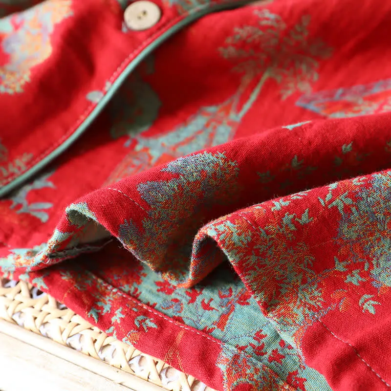 Loungewear-Set aus Baumwoll-Doppelgarn-Jacquard mit Baummotiv