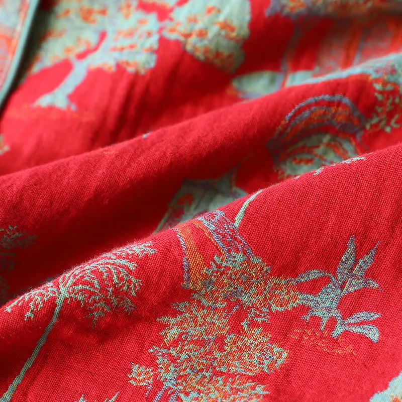 Loungewear-Set aus Baumwoll-Doppelgarn-Jacquard mit Baummotiv