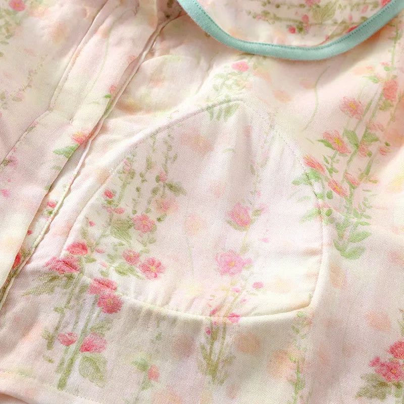 Gepolstertes Nachtwäscheset aus Bambusfaser mit Blumenmuster