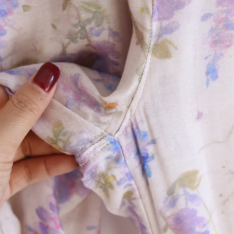 Ländliches Wisteria-Pyjama-Set aus Bambusfaser