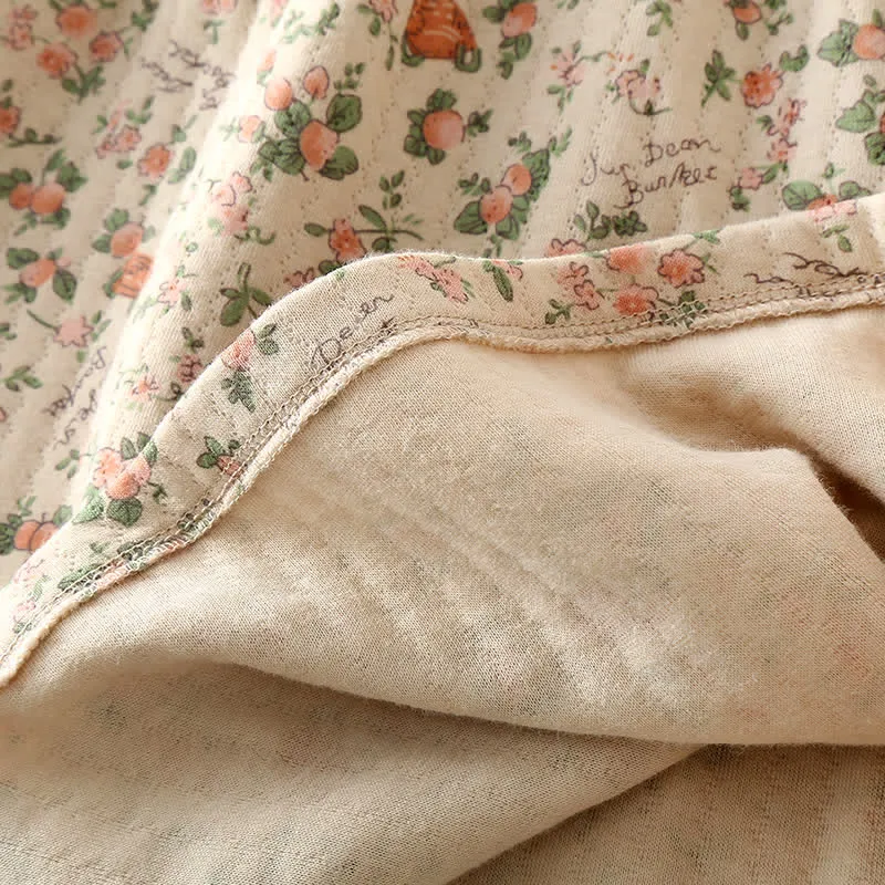 Loungewear-Set aus Baumwolle im Vintage-Rosengarten-Stil