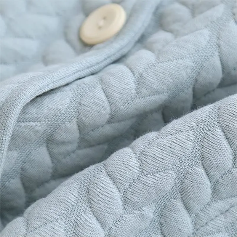 Einfaches Pyjama-Set aus Air Cotton mit Rundhalsausschnitt
