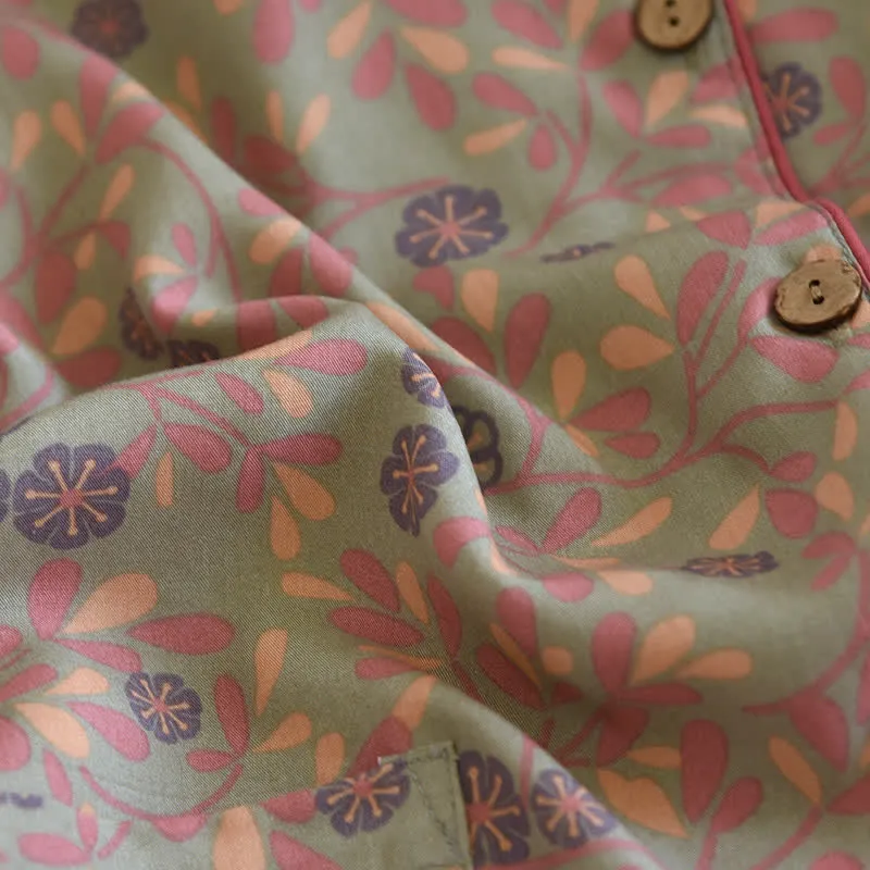 Loungewear-Set mit Blumenmuster, weich und atmungsaktiv