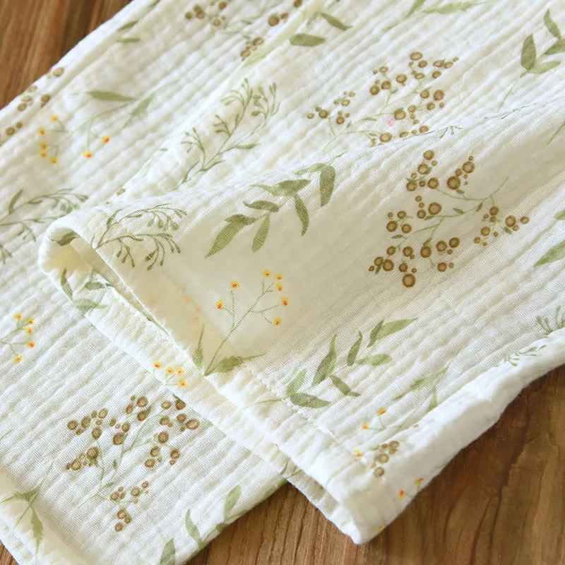 Pyjama-Set aus doppelter Baumwollgaze mit Blumenmuster