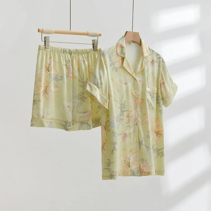 Atmungsaktive Loungewear mit V-Ausschnitt von Lily Flower