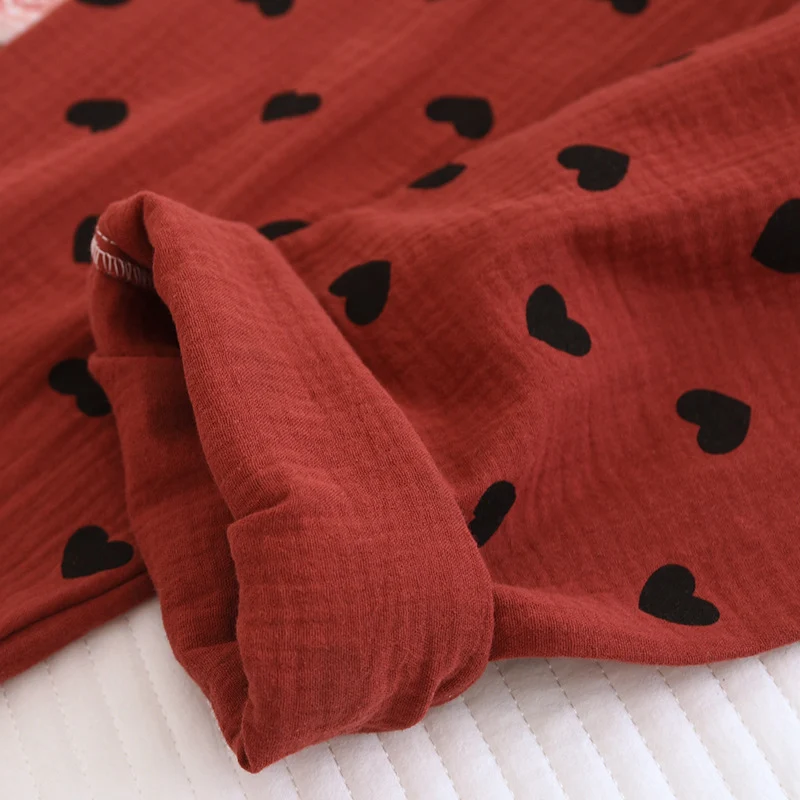Pyjama-Set aus reiner Baumwolle mit Herzmuster (3-teilig)