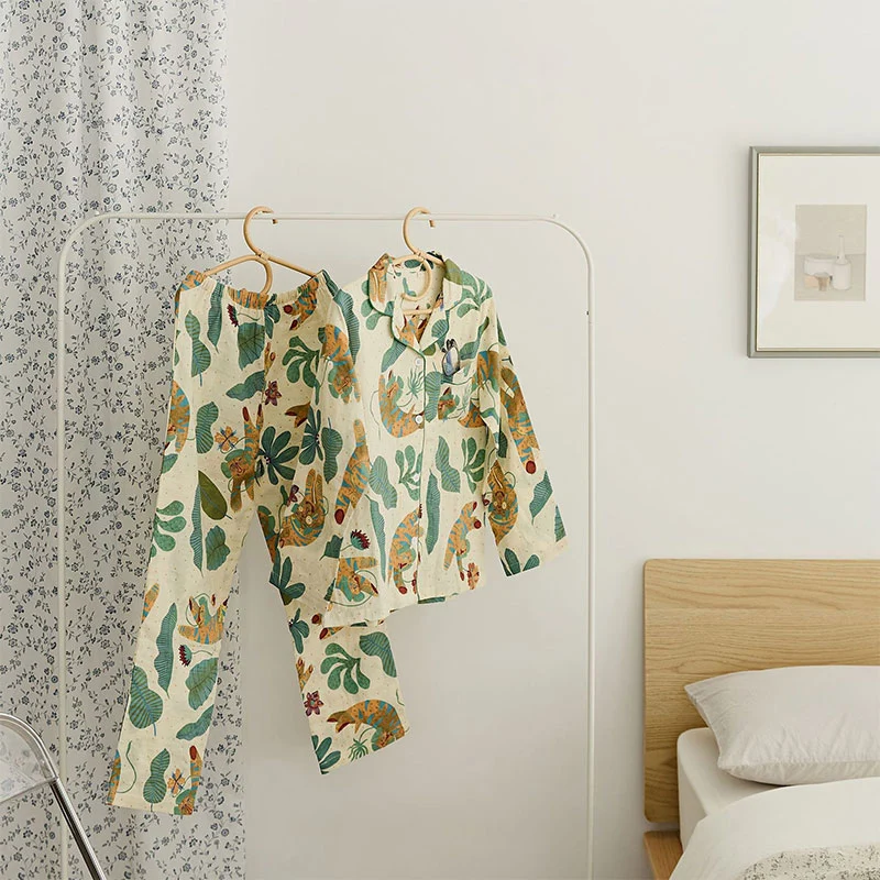 Süßes Tiger-Pflanzen-Loungewear-Set