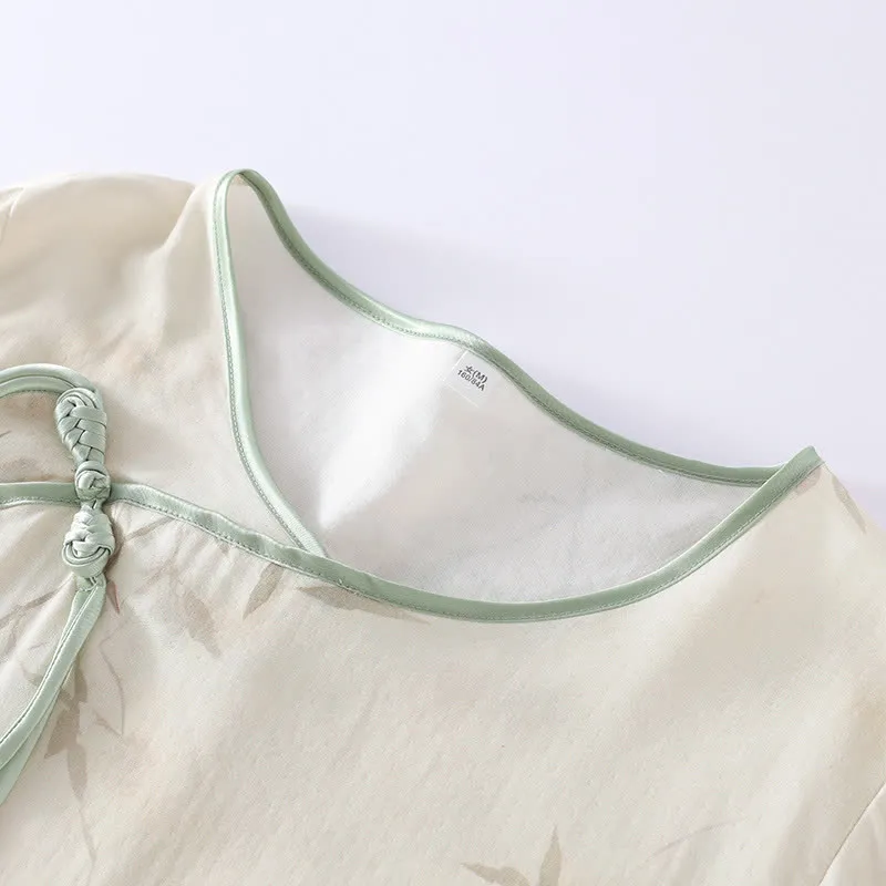 Pyjama-Set aus Bambusfaser mit Vintage-Bambusdruck