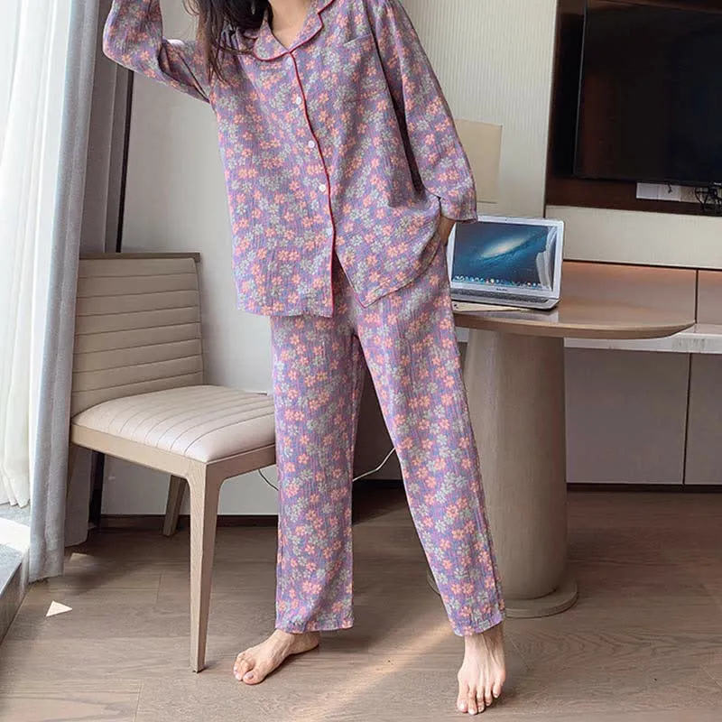 Ländliches Loungewear-Set aus Baumwolle in Übergröße